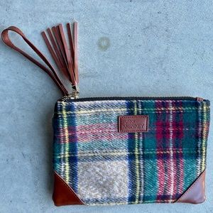 Plaid Wristlet - Red, Green, Beige